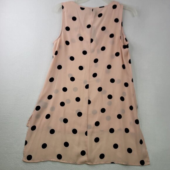 Worthington Women Small Sleeveless Tunic High-Low Rose Smoke Dot Semi-Sheer New - Picture 6 of 11